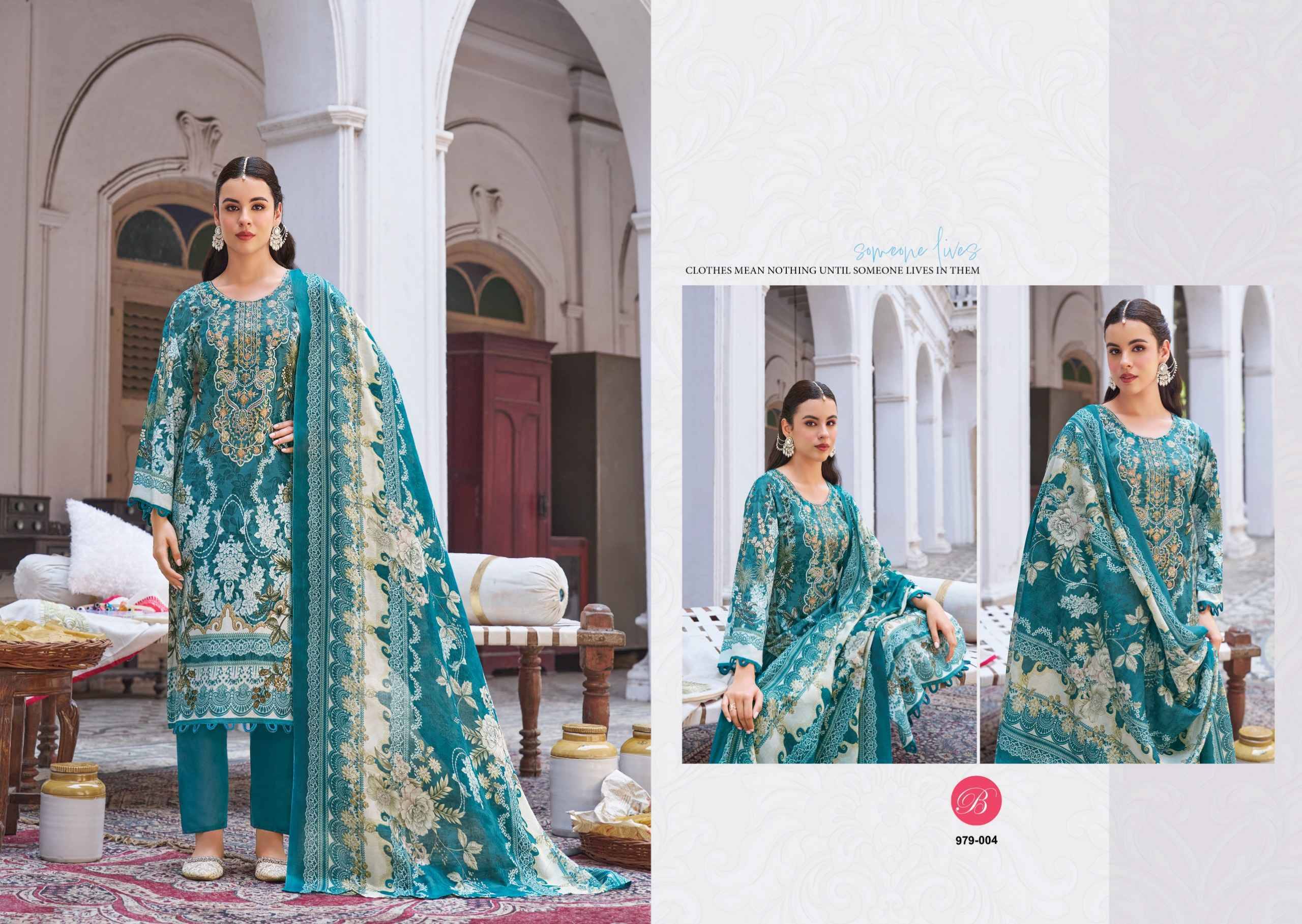 NAIRA VOL-142 By BelliZa DesigNer StuDio Pakistani Stylish Beautiful Colourful Printed & Embroidered Party Wear & Occasional Wear Pure cotton Dresses At Wholesale Price